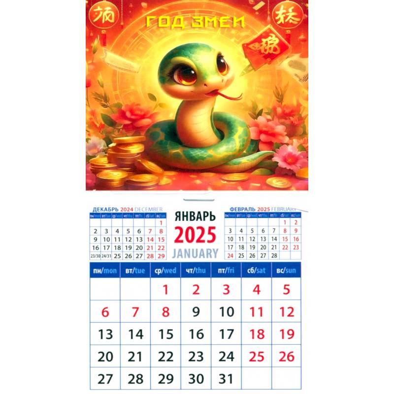 Календарь на магните на 2025 год Год змеи