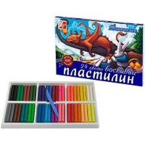 Пластилин восковой 24 цвета со стеком