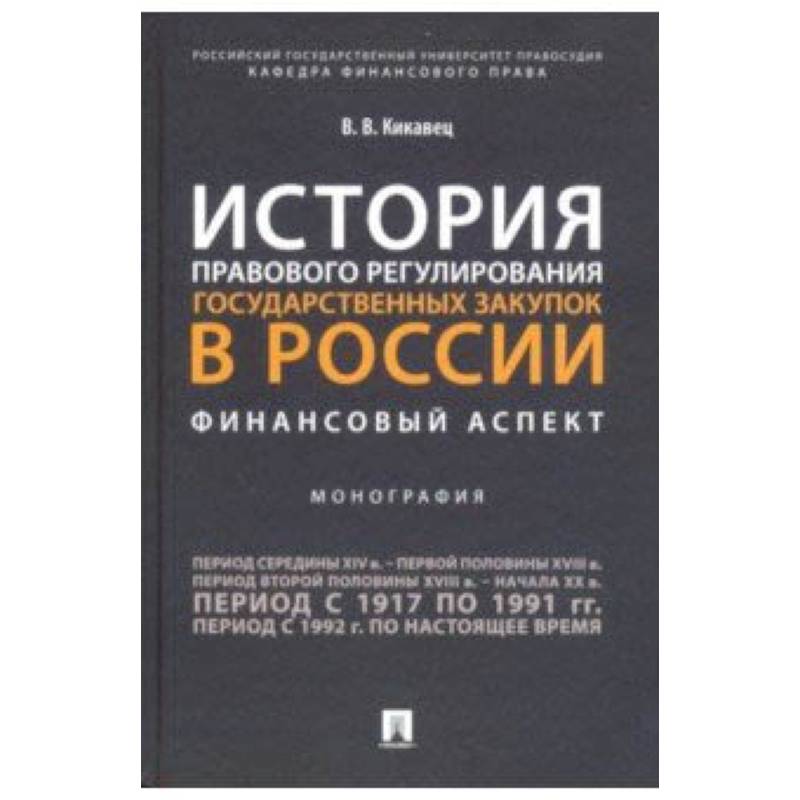 История правового регулирования государственных закупок в России: финансовый аспект