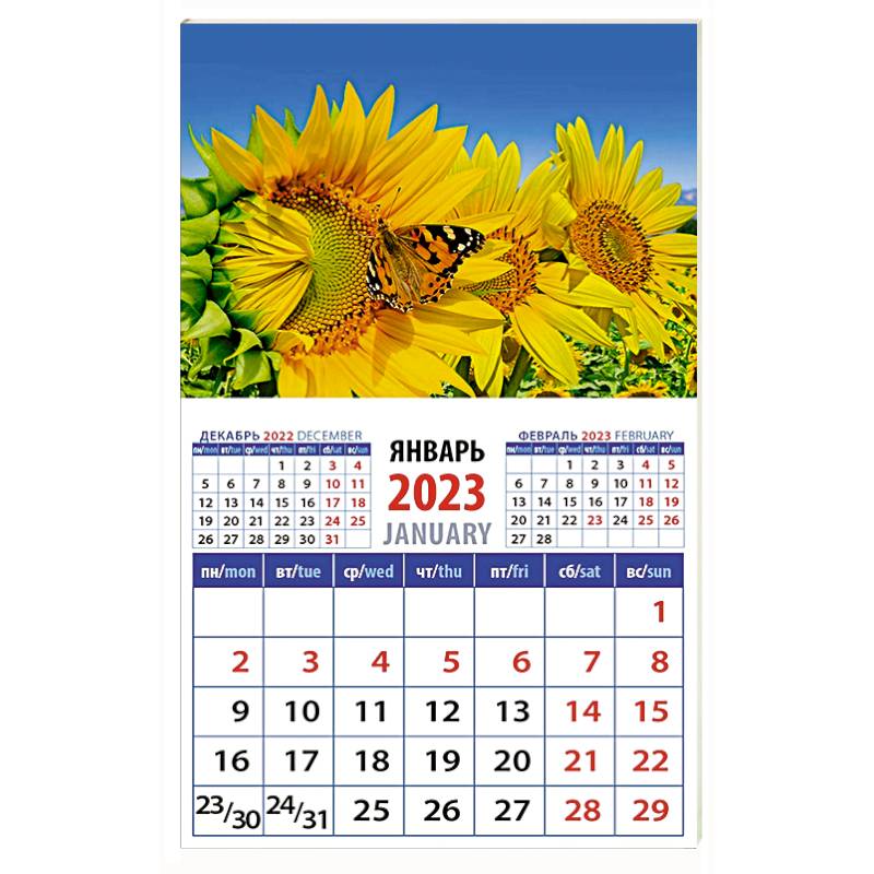 Календарь Бабочка на подсолнухе на 2023 год