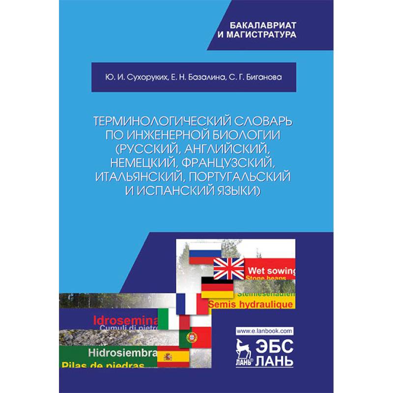 Терминологический словарь по инженерной биологии (русский, английский, немецкий, французский и другие)