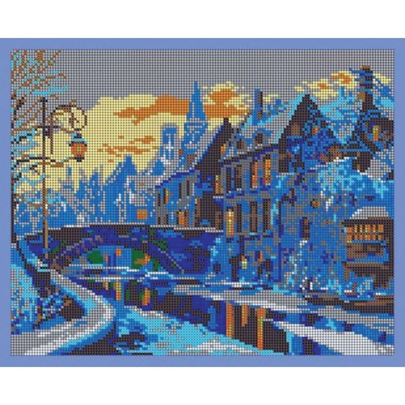 'Зимний город' 30x24см набор для вышивания чешским бисером 'Вышивочка' ВЛ-211П