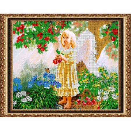 «Светлица» набор для вышивания бисером №381 «Ангелочек» бисер Чехия 38x30см