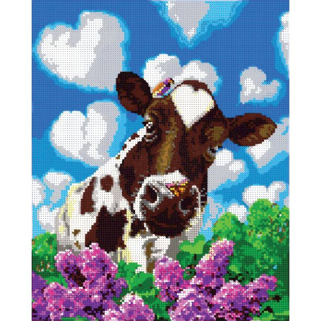 ВЛ-102П 'Бурёнка' 24x30см набор на атласе для вышивания чешским бисером 'Вышивочка' в коробке