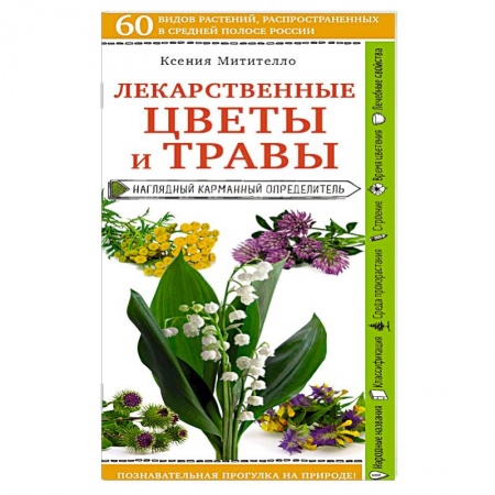 Лечебные свойства растений, минералов и т.д., книга Лекарственные цветы и травы. Наглядный карманный определитель купить по скидке