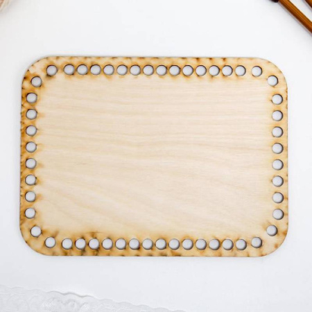 Заготовка для вязания 'Прямоугольник со скругленным углом' 20х15 см фанера МИКС