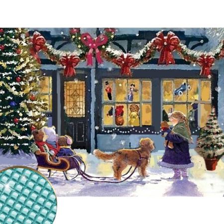 Алмазная вышивка с полным заполнением «Магазин игрушек», 22x32 см, холст, ёмкость. Набор для творчества