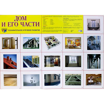 Демонстрационные плакаты. Дом и его части. Познавательное и речевое развитие (6 плакатов, формат А-2)