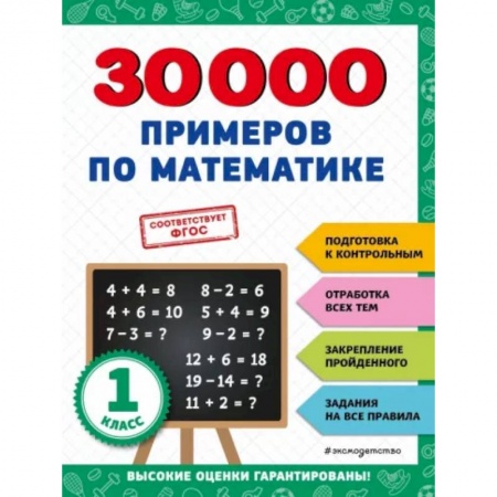 Математика. Алгебра. Геометрия, книга 30000 примеров по математике: 1 класс купить по скидке